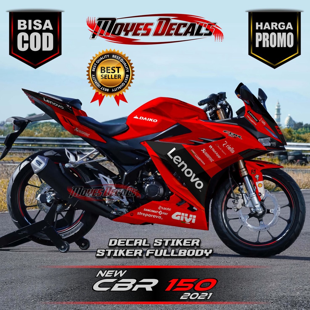 decal motor Honda CBR 2021 Ducati / decal CBR 150R 2021 ducati lenovo /decal fullbody cbr 150r 2021