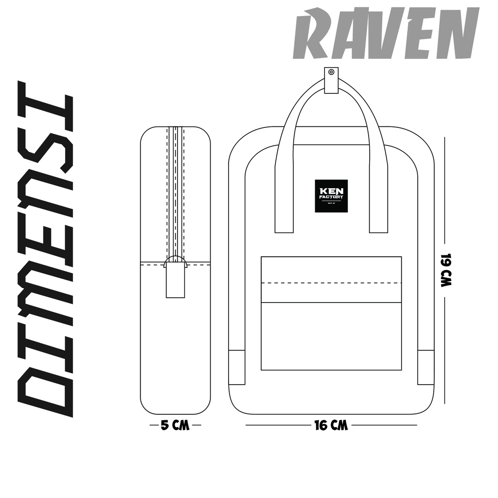 RAVEN - Sling bag wanita pria // mini sling bag printing // tas selempang lucu - KEN FACTORY