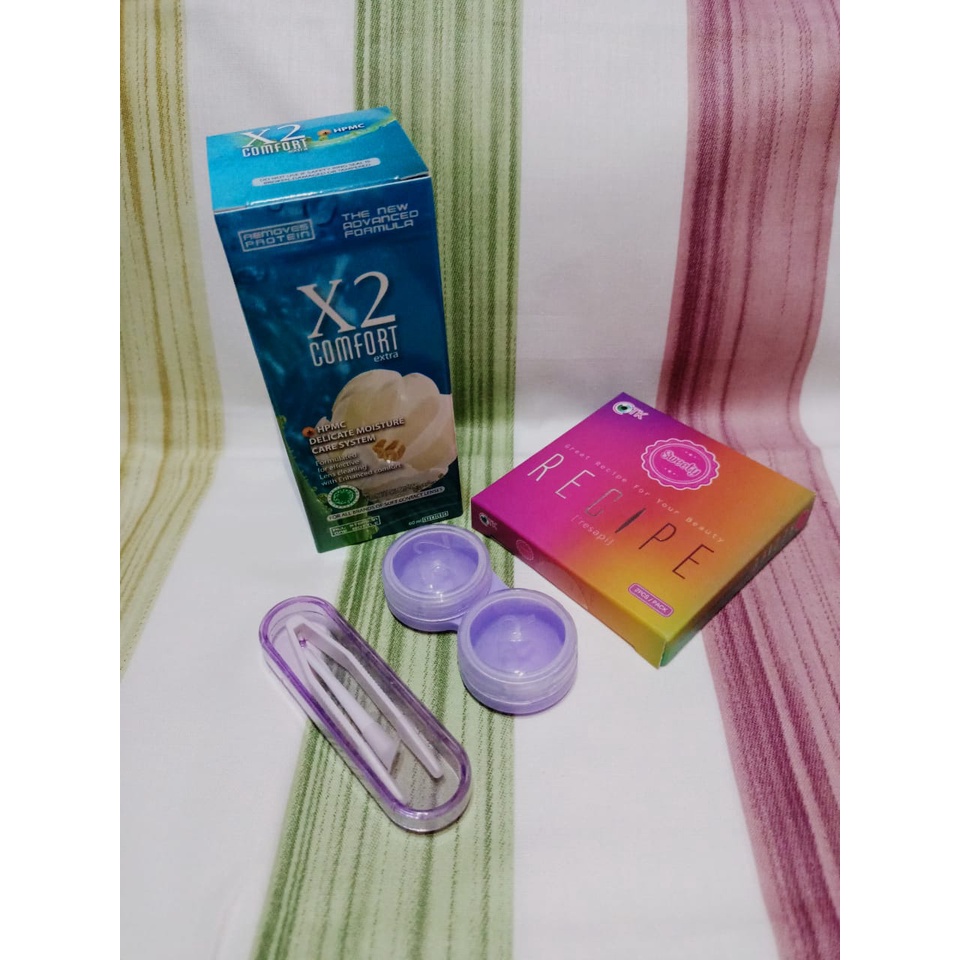 COD Paket Softlens Recipe by CTK Normal Dia 14,5mm + Air Softlens X2 60ml + Pinset Softlens CTK