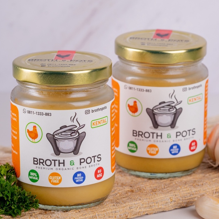 

PAKET 4 JARS KENTAL - BROTH n POTS Premium Organic Chicken Bone Broth