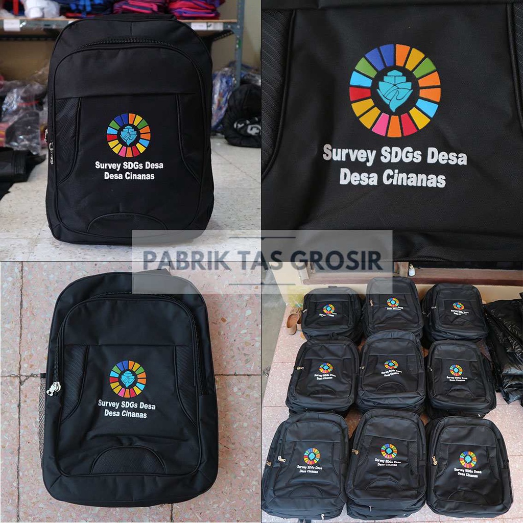 PESANAN GROSIR TAS RANSEL SABLON SDGS DESA CINANAS TAHUN 2021 SOUVENIR SEMINAR PROMOSI MURAH