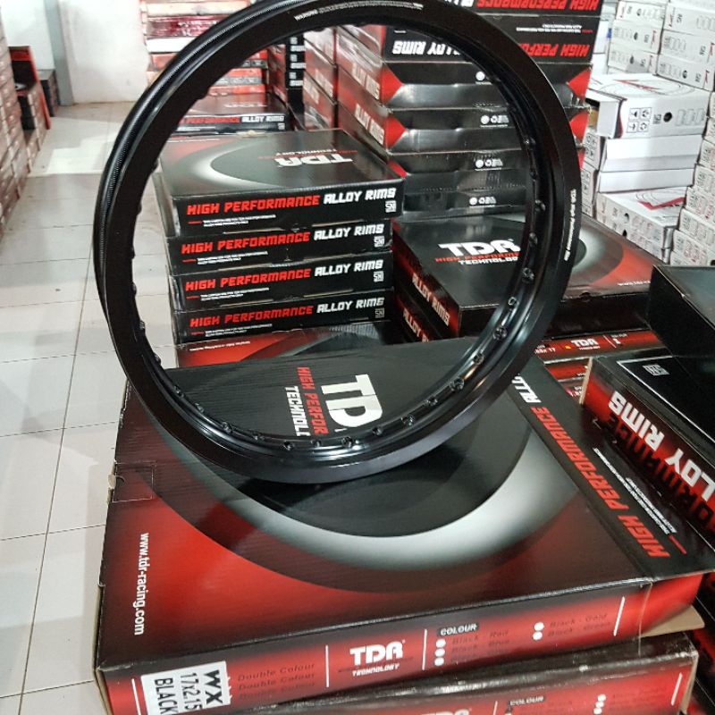 Velg TDR W Shape 140 160 185 215 250 Ring 17 Black hitam original