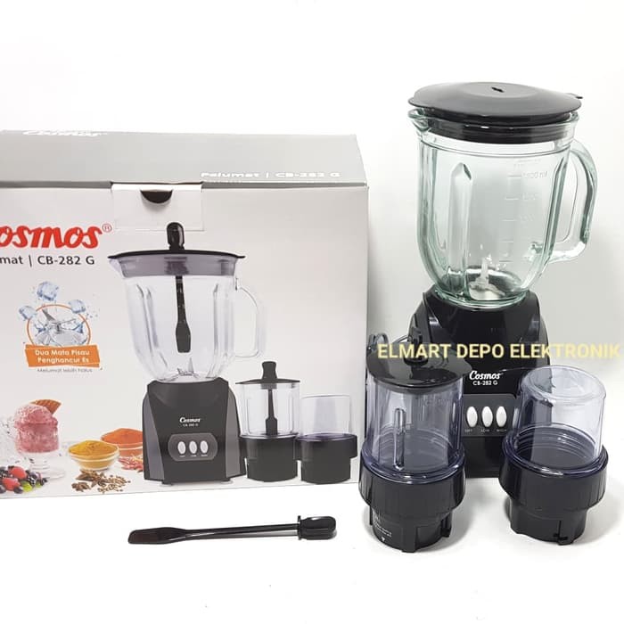 Blender Kaca COSMOS CB 282G  CB282G / CB 282 G  2 Liter 2L  3 IN 1 Penggiling Bumbu Basah Dan Kering