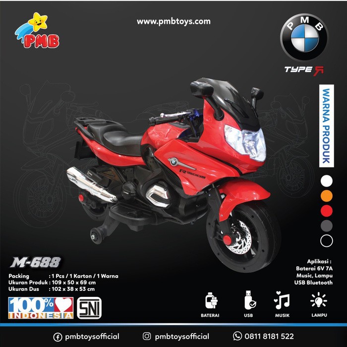 M688 MAINAN ANAK MOTOR AKI PMB M 688 TYPE R