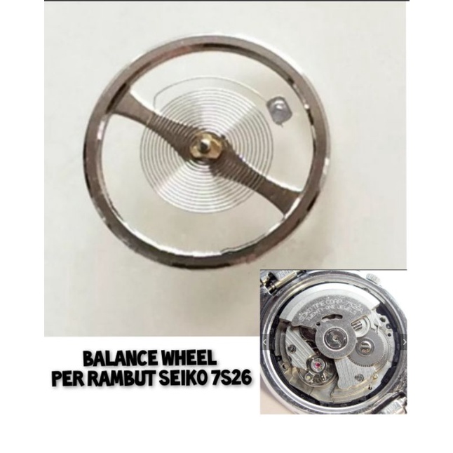 Balance Wheel Spring Seiko 7S26 Per Rambut Jam Tangan Seiko mesin 7S26 ori Silver