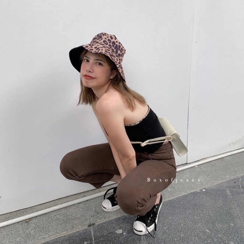 Boxofjeans - HW Stretchy Boyfriend jeans - DARK BROWN