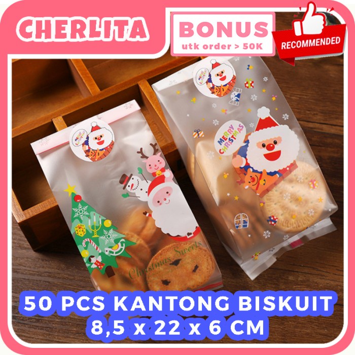 

Kantong Biskuit Permen Natal Christmas Transparan Estetik Plastik Cookies