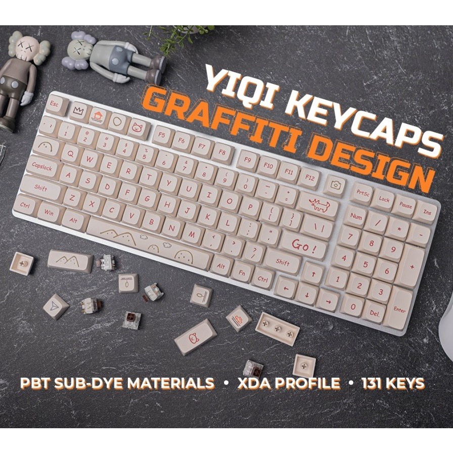 Yiqi Graffiti PBT Dye-sub Keycaps 131 set XDA Profile