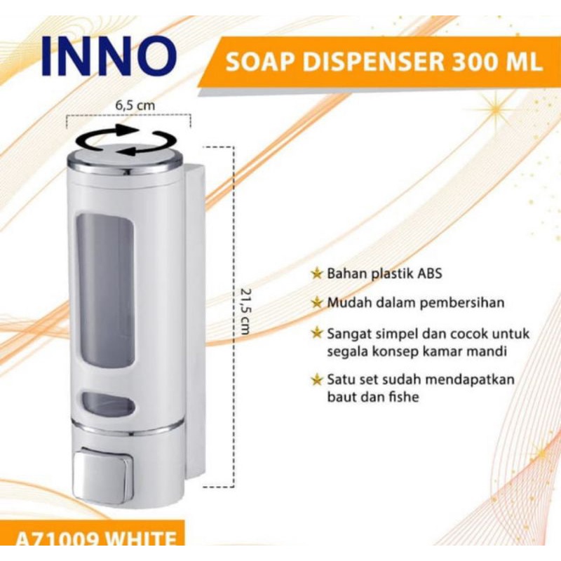 INNO soap dispenser single white / Temat sabun cair putih / Dispenser hand sanitizer