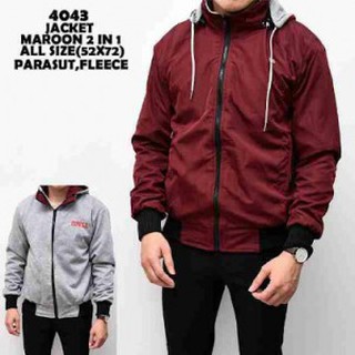  Jaket  Parasut Bolak Balik Maroon Black Shopee Indonesia