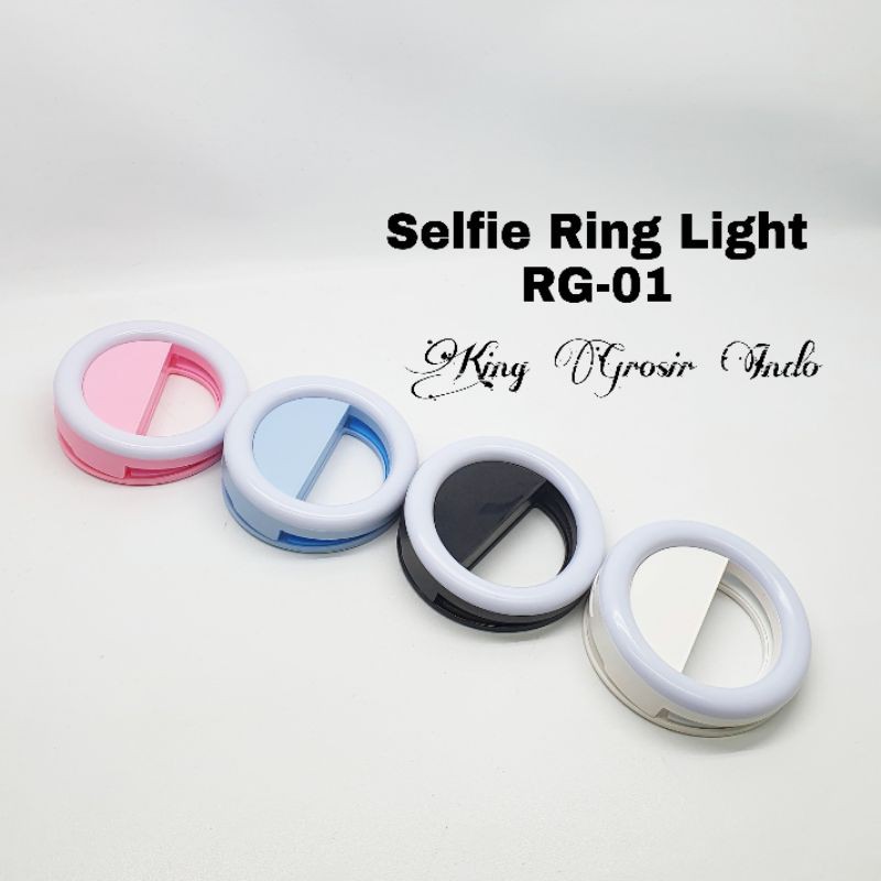 Selfie Ring Light LED RG 01 / Ring Light Jepit Di Hp 15 Warna Lampu