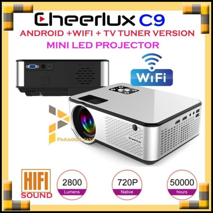 Mini Proyektor Cheerlux C9 Android Wifi Tv Tuner Led Projektor