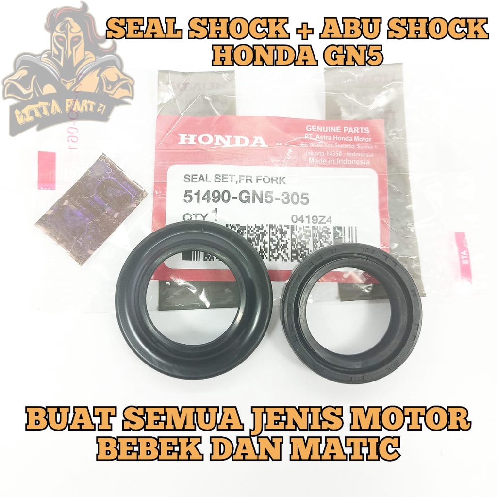 SIL SEAL SHOCK PLUS ABU SHOCK SET DEPAN HONDA GN5 KUALITAS ASLI ORIGINAL HONDA AHM PRESISI TIDAK BOCOR KARET TIDAK MUDAK KERAS DAN DIJAMIN AWET UNTUK SEMUA JENIS MOTOR BEBEK DAN MATIC