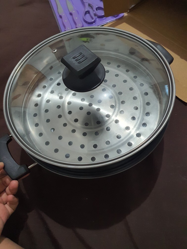 Panci Steamer/ Panci Pengukus Lubang Besar Kukus Stainless Steel 28cm Cooking Pot