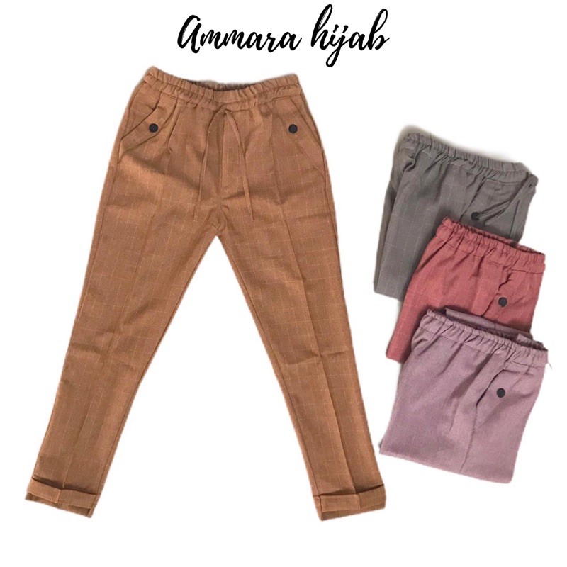ammara hijab celana basic tartan