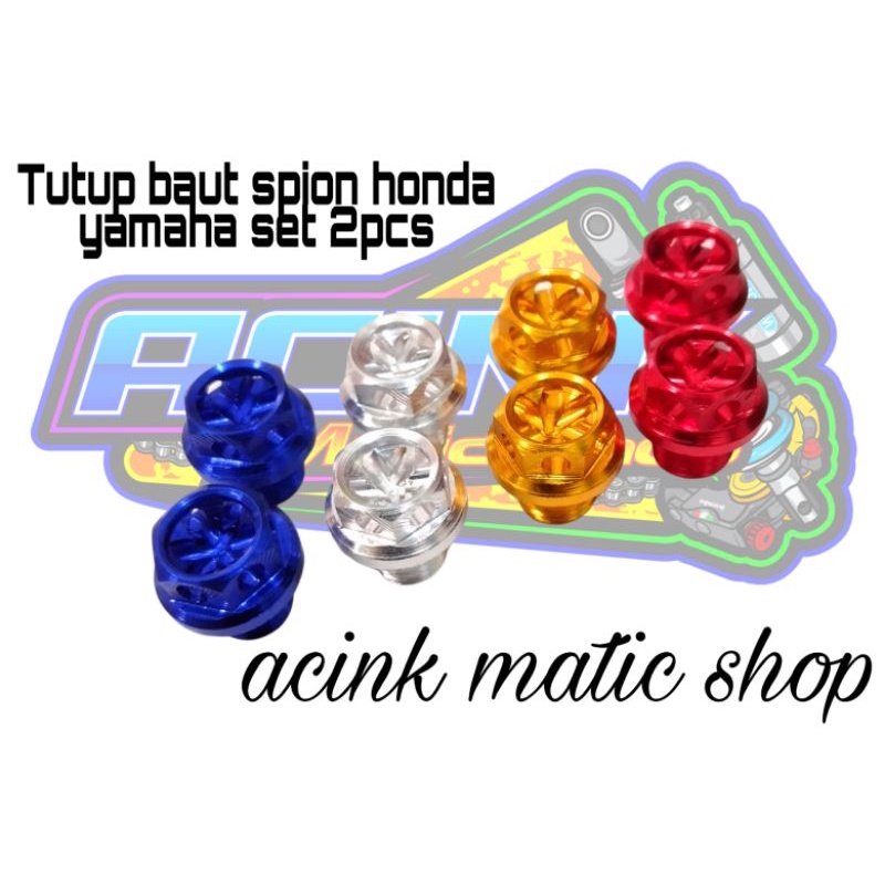 Tutup Baut Spion Tutup Baut Lubang Spion Cnc Preium BD Ready Yamaha &amp; Honda harga set kanan kiri