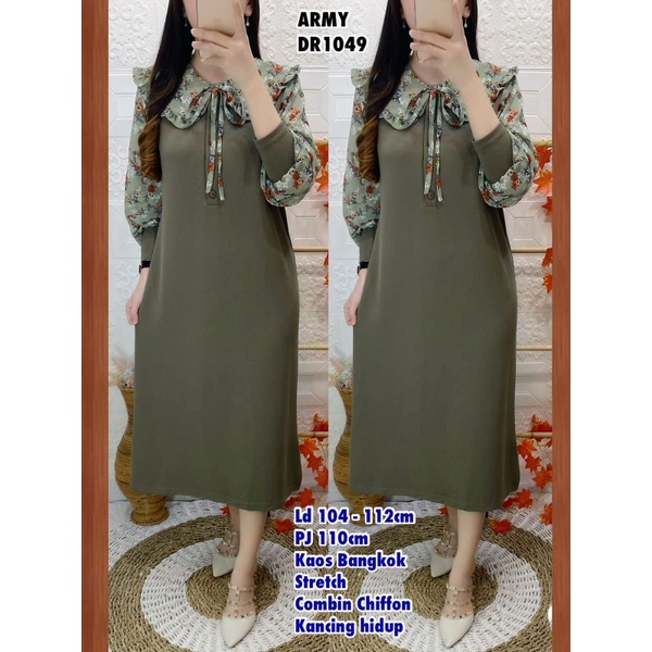 tunik wanita bahan kaos Bangkok streat mix sifon import ukuran allsize ld 110 busui