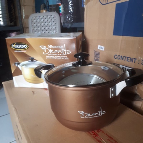 STEAMER BRONITA 24 CM GC JAWA MASPION AIII-SDBR24K DANDANG TUTUP KACA dandang kukus