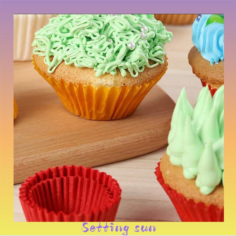 100 Buah/Bungkus Kue Muffin Cupcake Kertas Cangkir Kue Kotak Cupcake Liner Dapur Baking Aksesoris Kue Mo TN