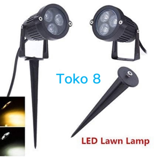 Lampu taman tancep led 3mata warm white