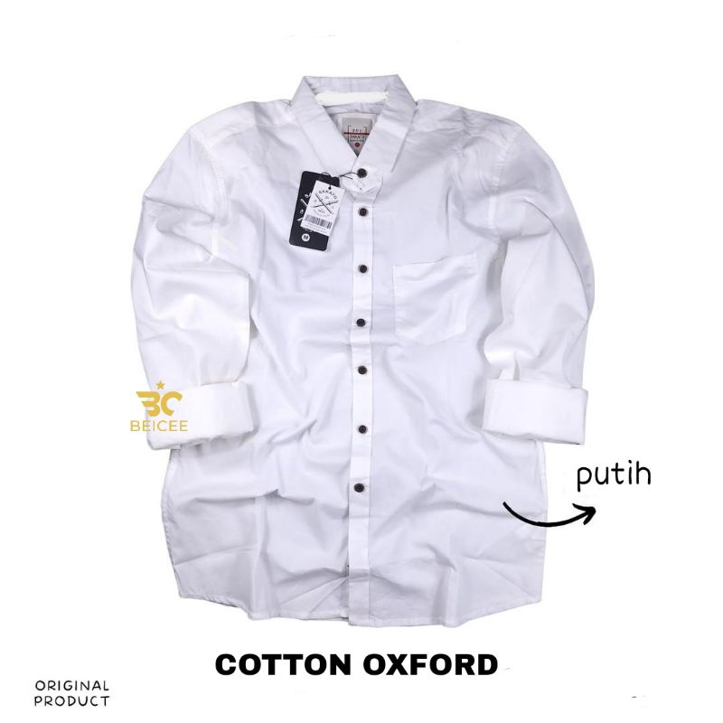 KEMEJA PRIA LENGAN PANJANG KATUN OXFORD KEMEJA POLOS SIZE M L XL KEMEJA PRIA PREMIUM
