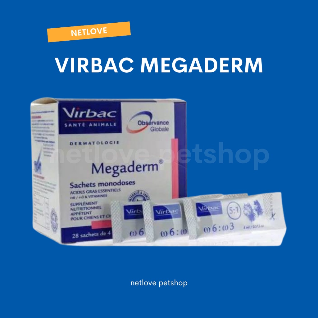 Virbac Megaderm 4ml - Vitamin Kulit Bulu Anjing kucing MEGADERM