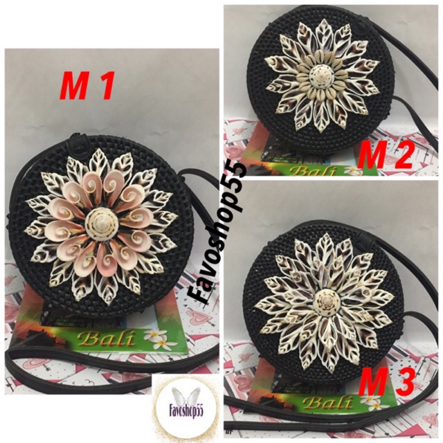  Tas  rotan  motif kerang tas  rotan  khas bali  20 cm tas  