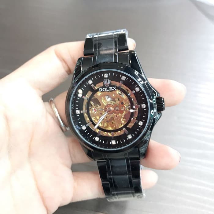 jam tangan ROLEX PRIA AUTOMATIC BLACK STAINLES
