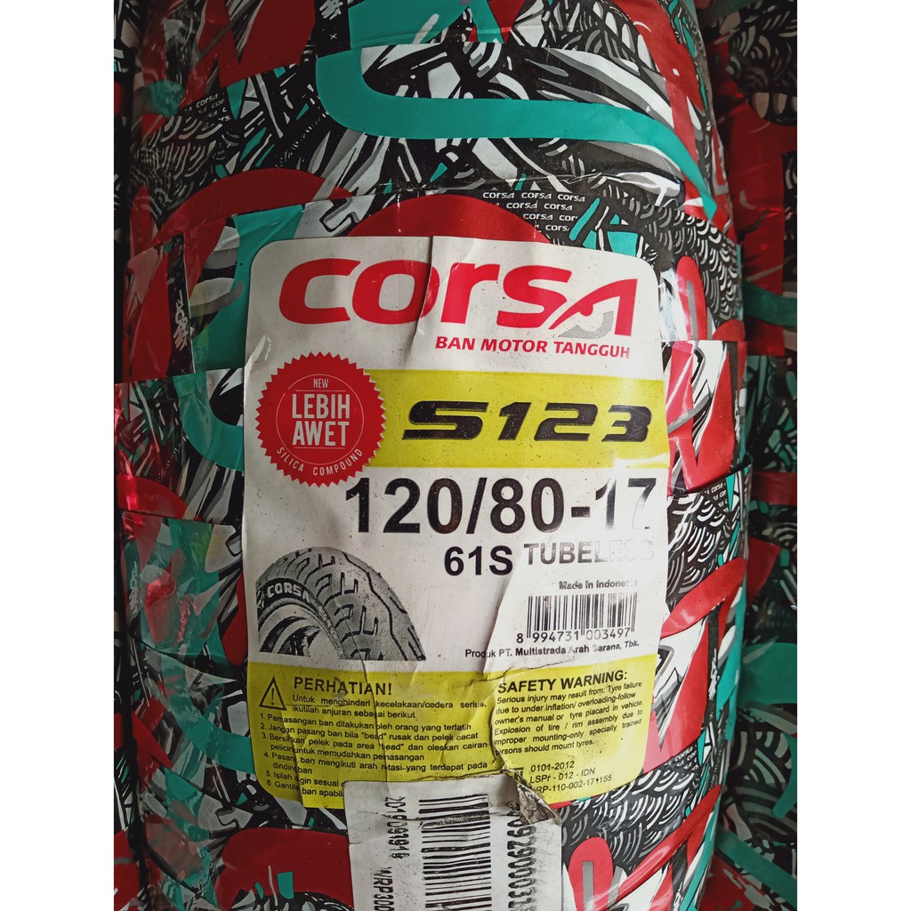 Ban Corsa S123 120 80 Ring 17 Tubeless