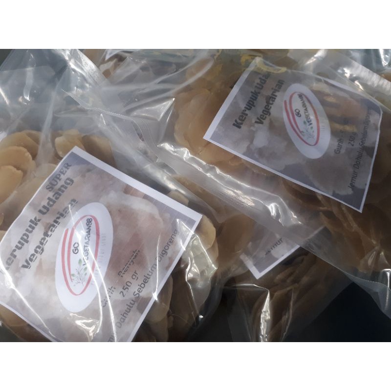 

Kerupuk Udang Vegetarian Super tanpa bleng dan pewarna
