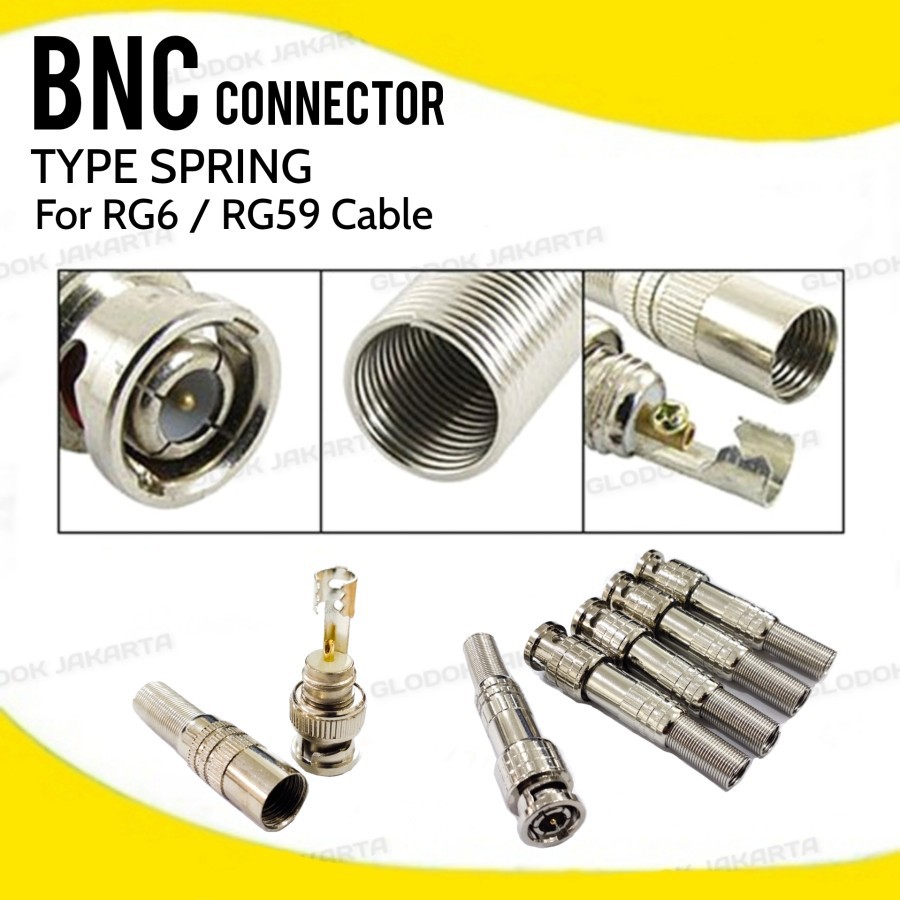 Jack BNC Male Connector Konektor BNC Model Baut / Spring