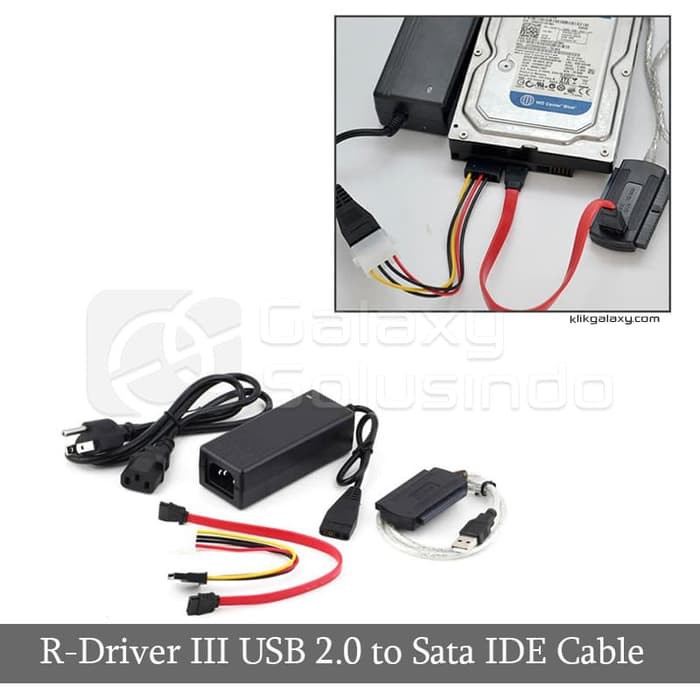 USB 2 0 to IDE SATA with Adapter   R DRIVER III USB to IDE SATA Cable