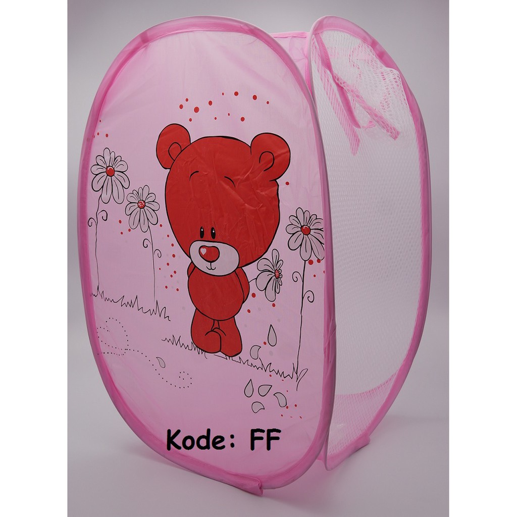 Keranjang Laundry Lipat tempat Baju Kotor Motif Kartun Laundry Bag