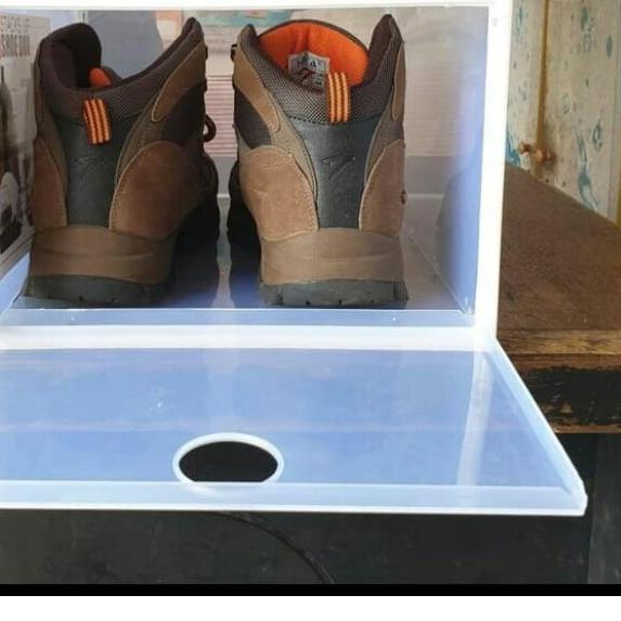 ☁ Kotak Sepatu BESAR Transparan Acrylic, showcase, kotak serbaguna / kotak akrylic XL ♦