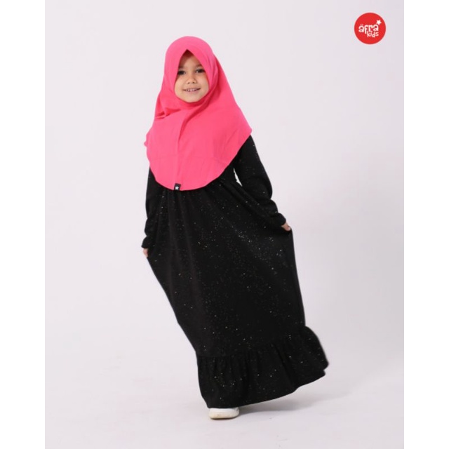 Gamis Afrakids Black Glitter GA013