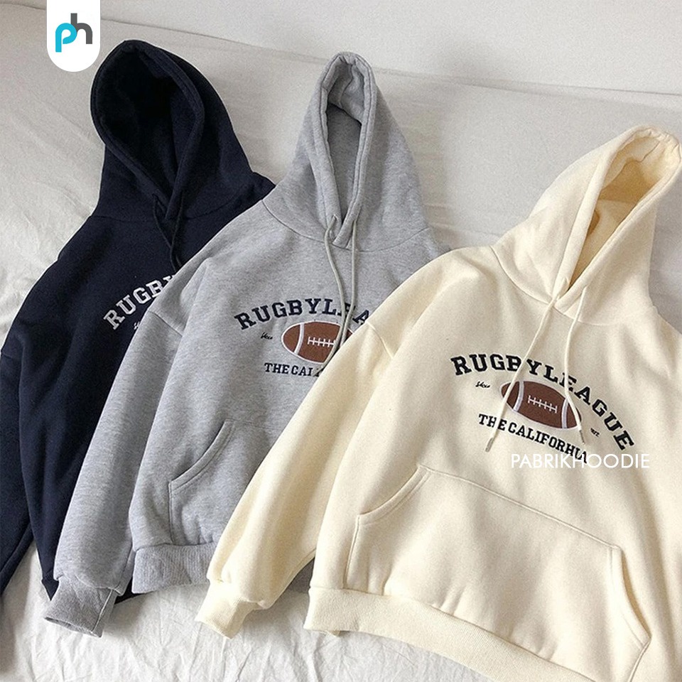 PABRIKHOODIE - HOODIE JUMPER RUGBY M - XXL (BORDIR) {PRIA &amp; WANITA}