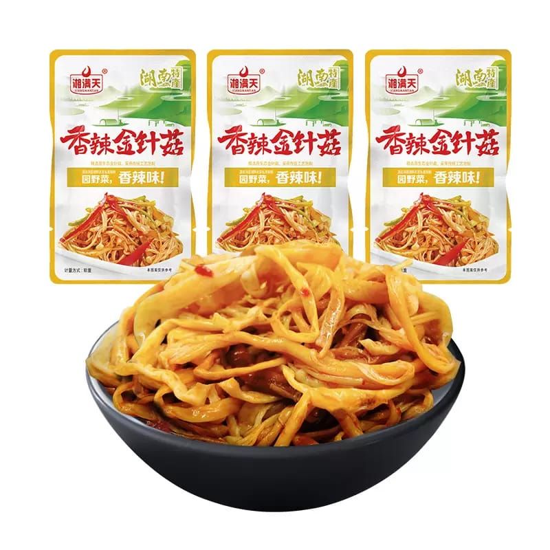 Jamur Enoki Siap Saji Wangi Pedas 香辣金针菇 Xiang La Jin Zhen Gu