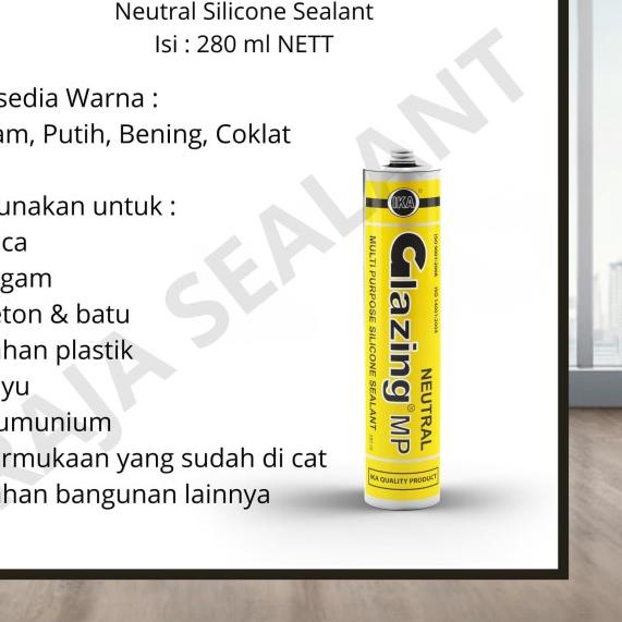 

Silicone Sealant Lem Alumunium Glazing MP Silikon Silen Sealent 280ml - Bening