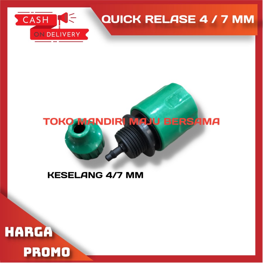 QUICK RELEASE 4/7 MM / QUICK KONEKTOR SELANG PE 4×7MM ATAU PU 4×6MM