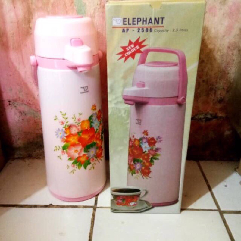 TERMOS AIR PANAS PENCET 2.5 LITER ELEPHANT / Termos Tekan 2.5 Liter / Termos Pencet / Termos Pencet Bagus