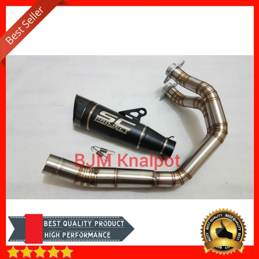 Knalpot SC Project S1 Black Doff Fullsystem ER6N ER6F Murah