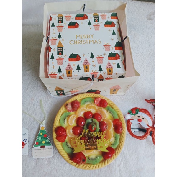 

Tart susu buah hampers natal Merry Christmas UK 20cm