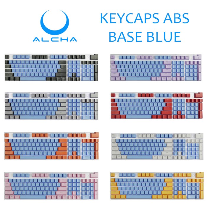 ALCHA KEYCAPS ABS DOUBLE SHOT CUSTOM MIX 2 WARNA MECHANICAL KEYBOARD - RANDOM