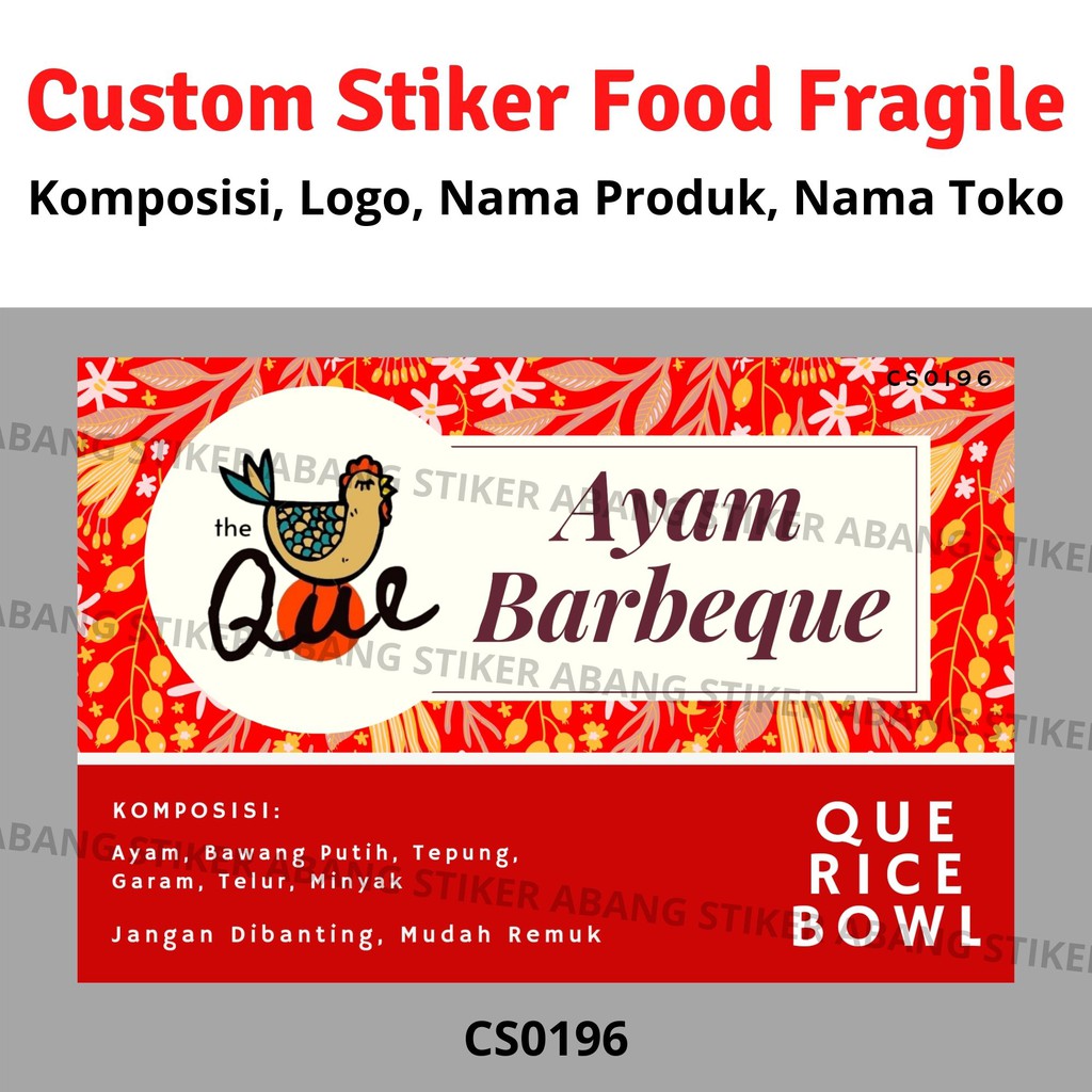 Stiker Food Fragile - Custom