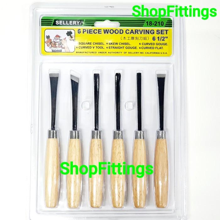 

SELLERY 18 210 Pahat Ukir kayu Set 6pc Wood Carving Size Medium 6