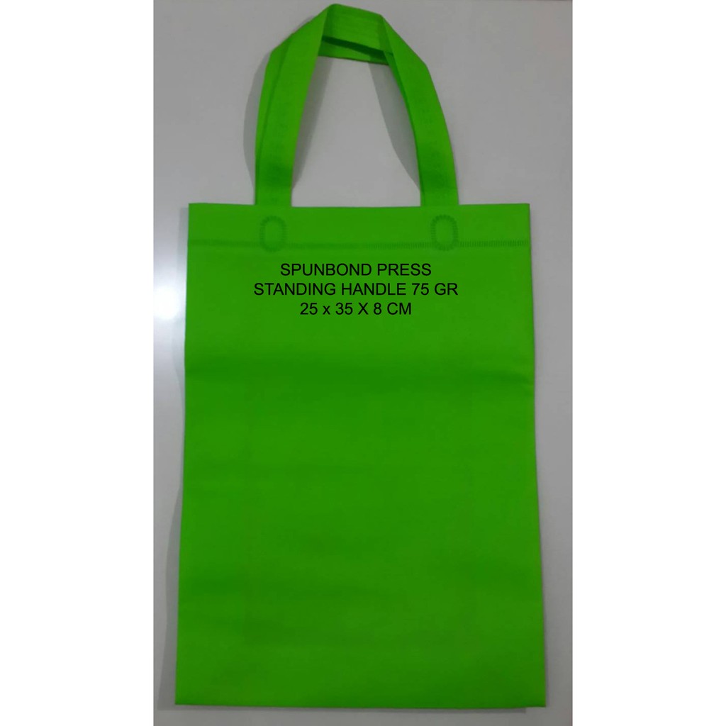 

[LUSIN] Tas Kain Press Spunbond 75 gsm Standing Handle Polos Uk 25 x 35 x 8 cm