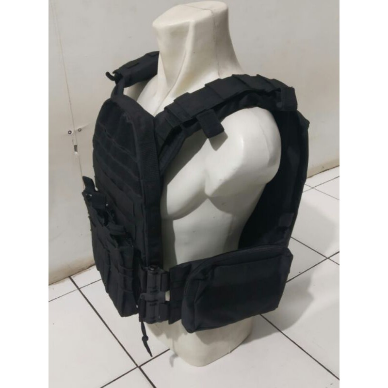 Rompi Tempur Hitam TNI POLRI Body Vest Black Mamba With Quick Release