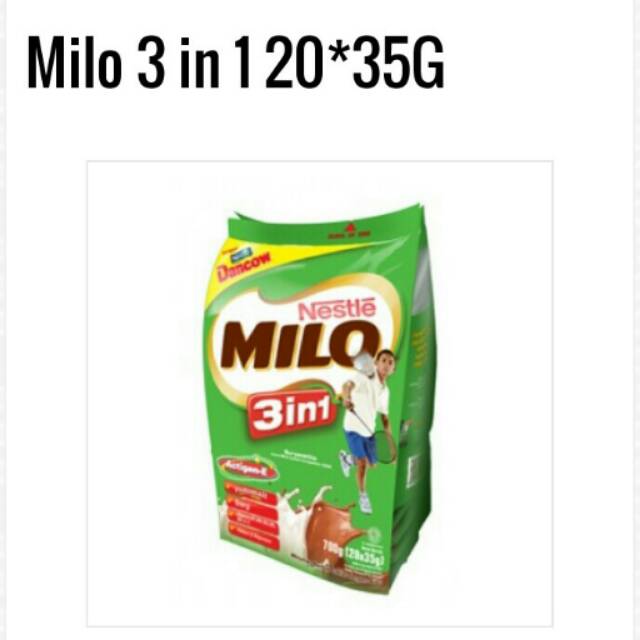 Milo 3 in 1 with Dancow 700 gram 20 sachet @ 35 gram