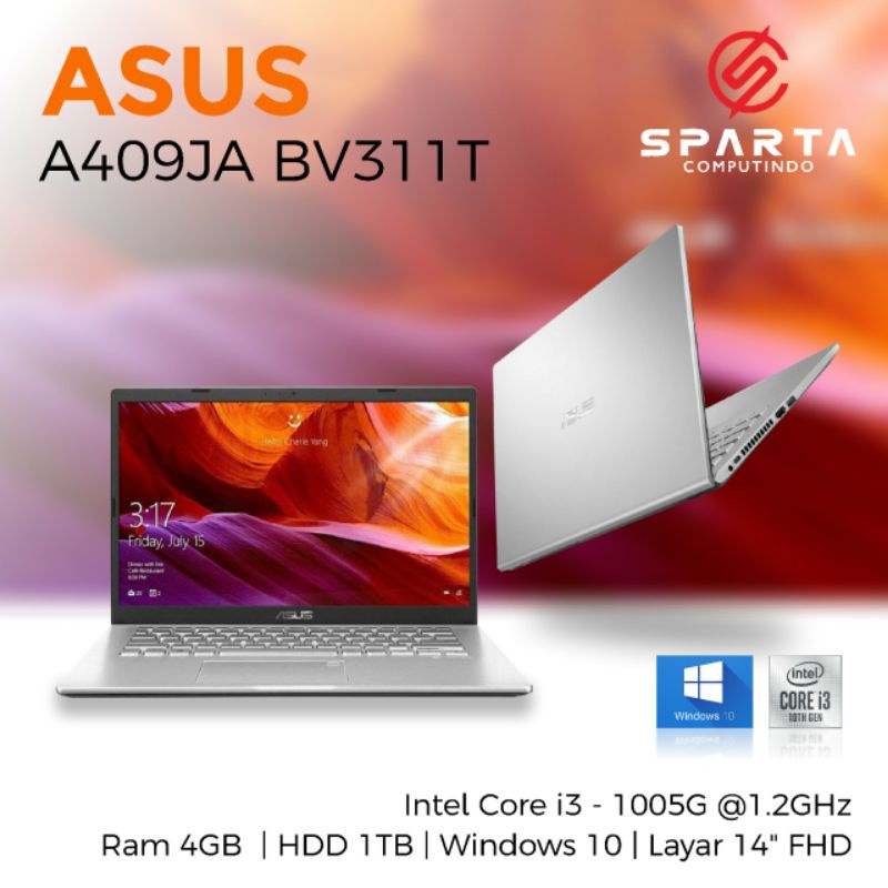 Laptop Asus A409JA BV311T Core i3 Ram 4 GB HDD 1 TB Layar 14 inch Murah New Bergaransi