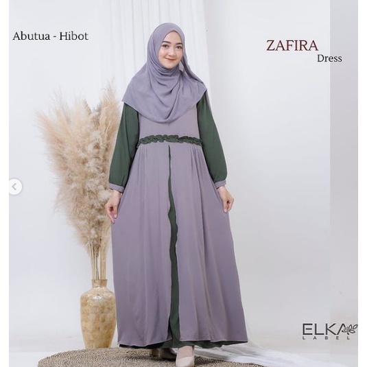 (07) Zafira Dress Original By Elka label Warna Abutua-Hibot